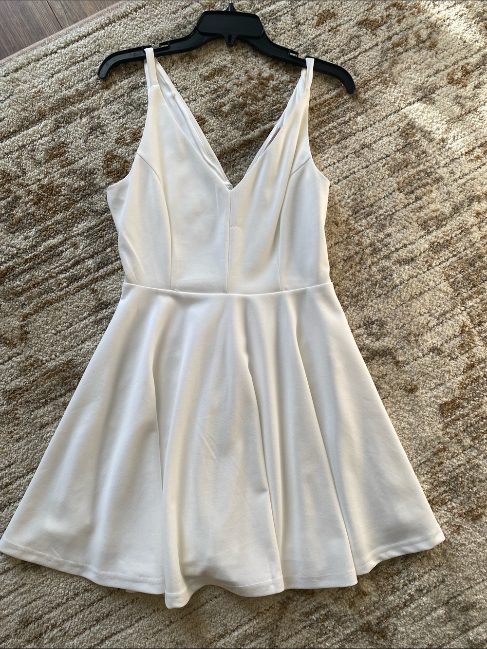 Love Tree Cream V-Neck Fit-and-Flare Mini Dress